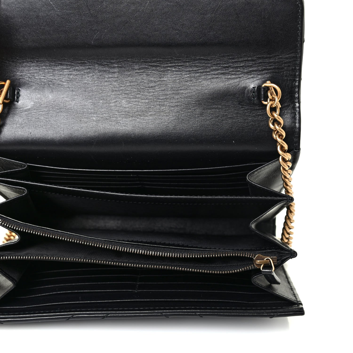 Gucci Calfskin Matelasse GG Marmont Chain Wallet Black 4 of 4