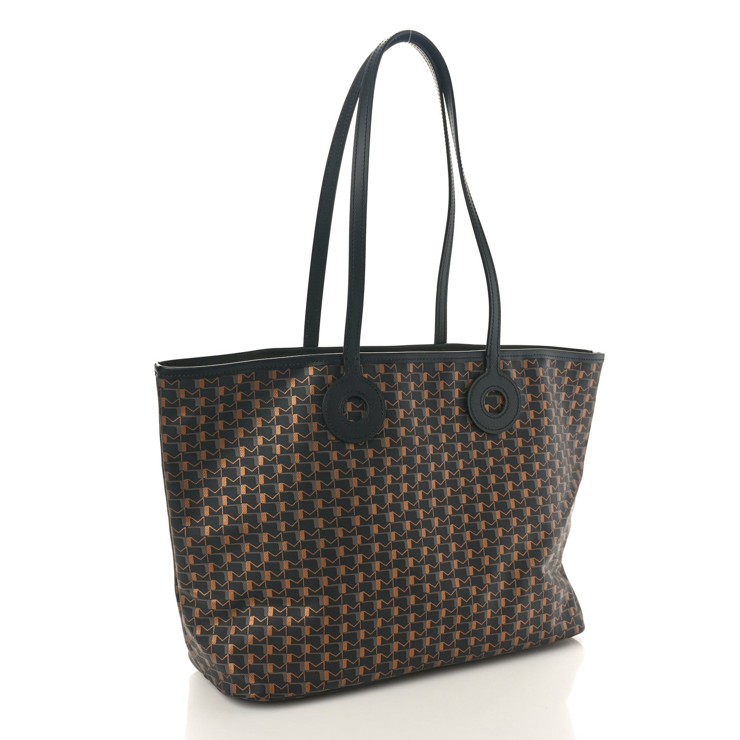Moynat Canvas 1920 Calfskin Oh! Tote Ruban MM Carbon Bronze Ochre Bordeaux 2 of 9