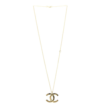 Chanel Metal CC Paris Button Necklace Gold 3 of 5