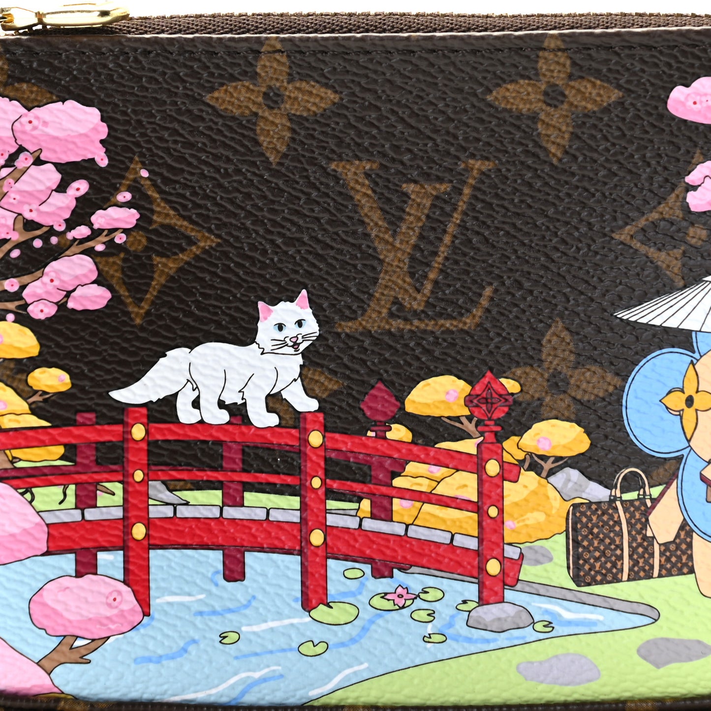 Monogram 2021 Christmas Animation Japanese Garden Mini Pochette Accessories Wisteria Pink