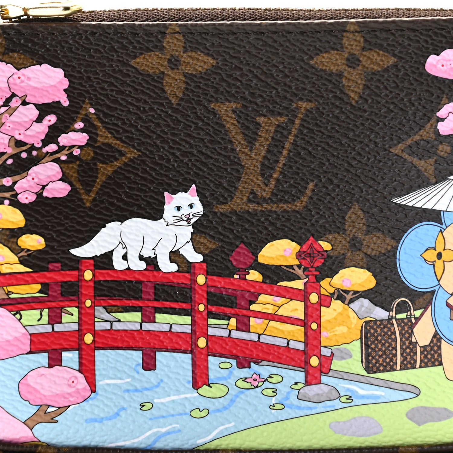 Louis Vuitton Monogram 2021 Christmas Animation Japanese Garden Mini Pochette Accessories Wisteria Pink 6 of 8