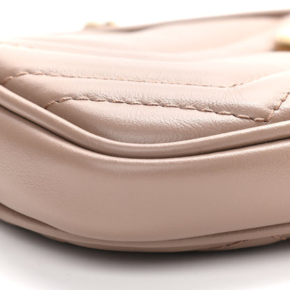 Gucci Calfskin Matelasse Mini GG Marmont Chain Crossbody Bag Porcelain Rose 8 of 10