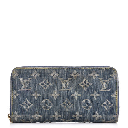 Louis Vuitton Monogram Denim Zippy Wallet Blue 1 of 9