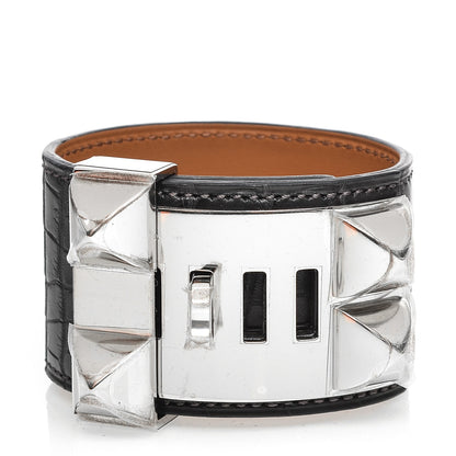 Hermes Matte Alligator Collier De Chien CDC Bracelet S Graphite 4 of 8