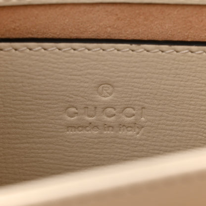 Gucci Glazed Textured Calfskin Mini Horsebit 1955 Top Handle Flap Bag Mystic White 6 of 10