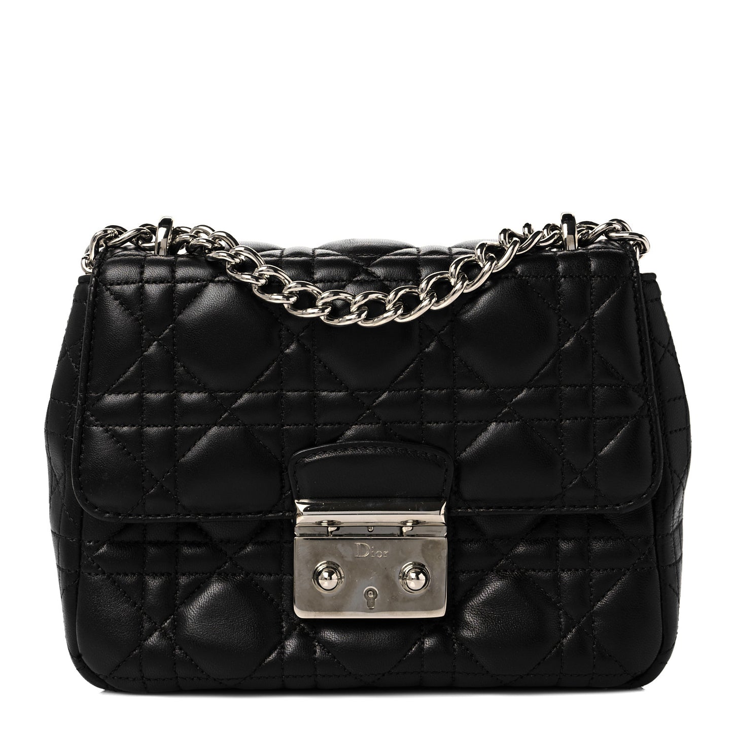 Lambskin Cannage Mini Miss Dior Flap Black
