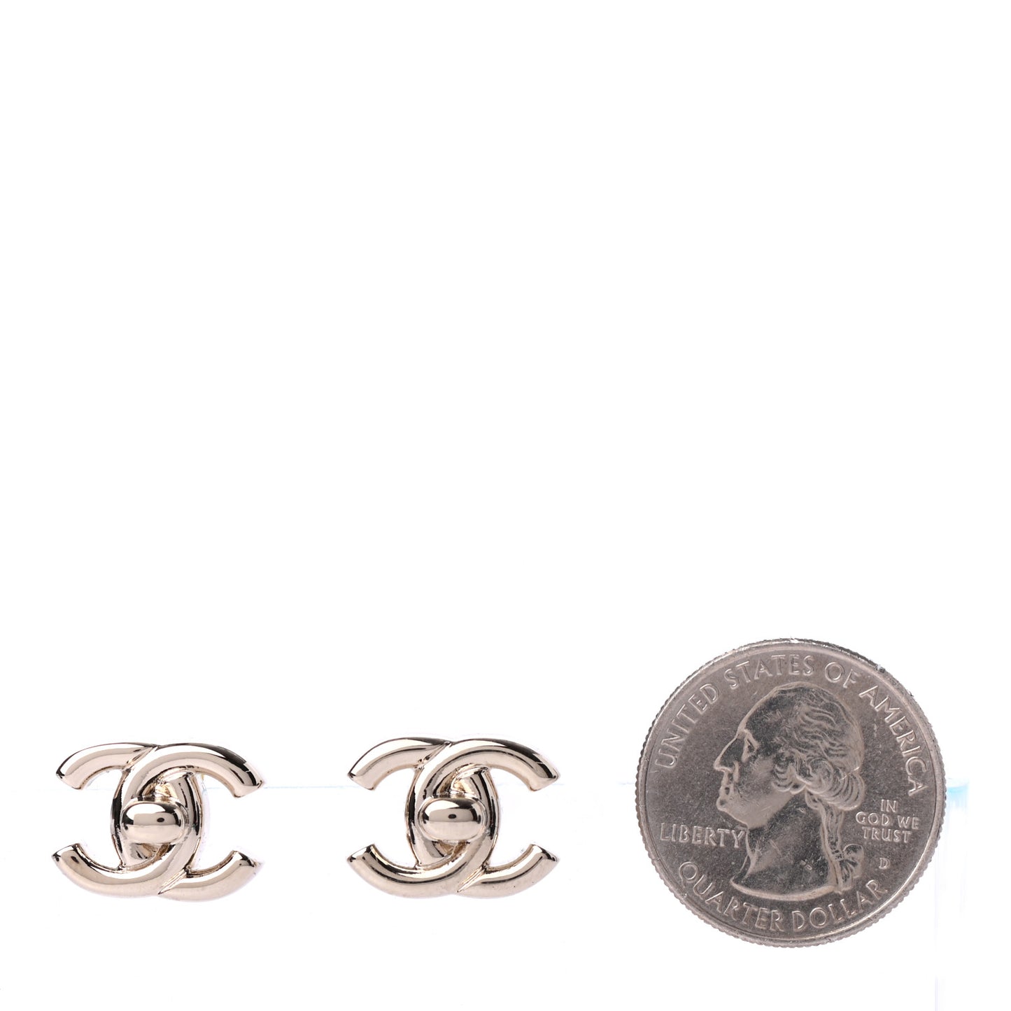 Metal CC Turnlock Earrings Gold