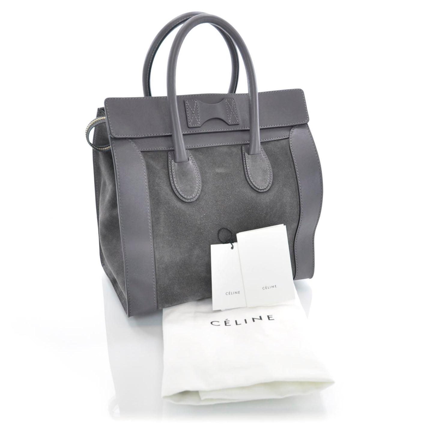 Calfskin Suede Mini Luggage Gray