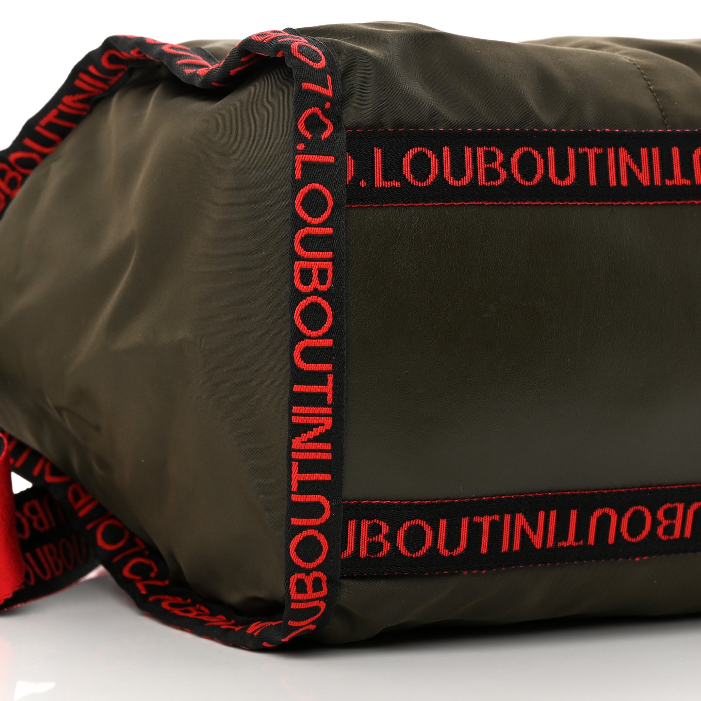 Calfskin Nyon Duffle Army Green Red Black