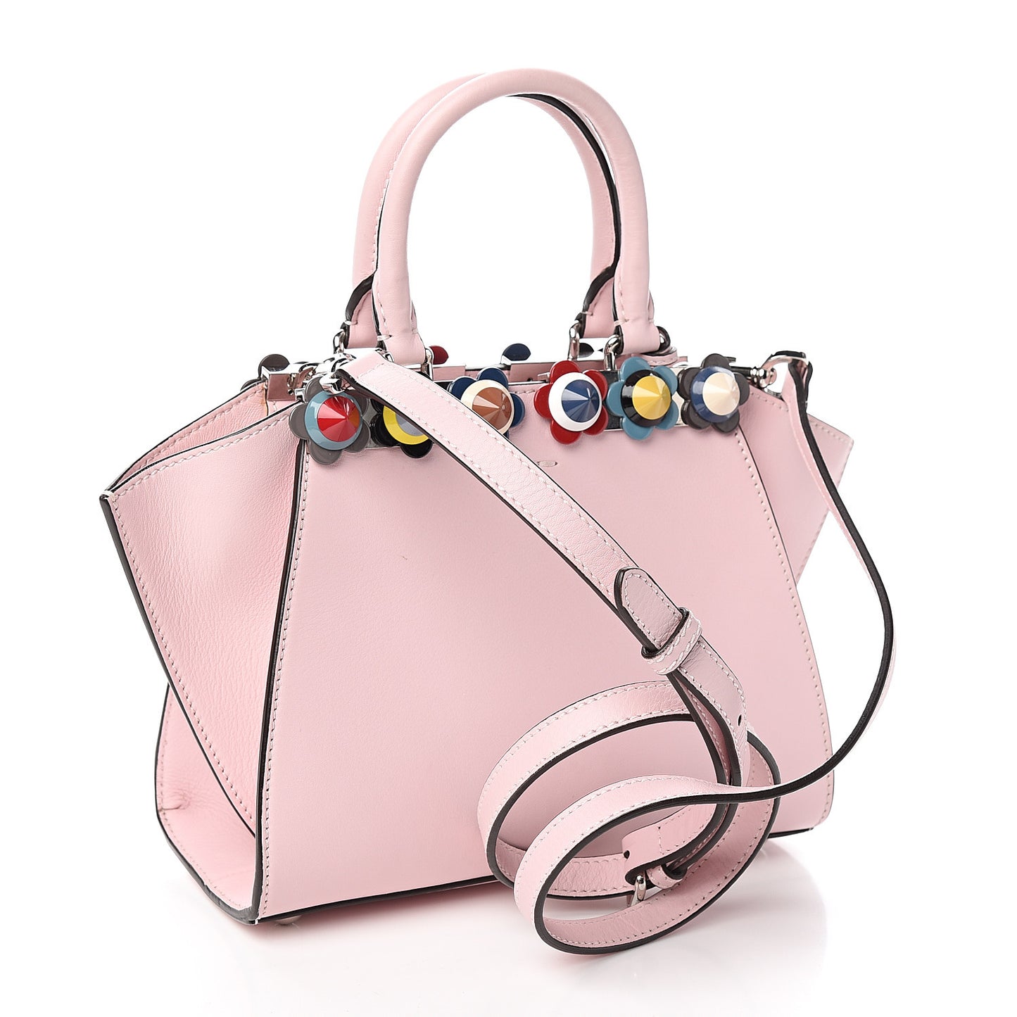 Vitello Dolce Plexiglass Flowerland Studded Mini 3Jours Tote Peonia Multicolor