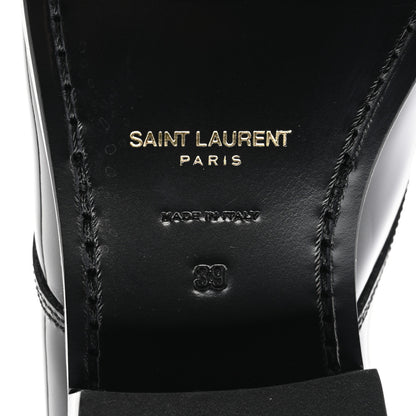 Saint Laurent Patent Baltimora Lace Up Derby Shoes 39 Black 6 of 8
