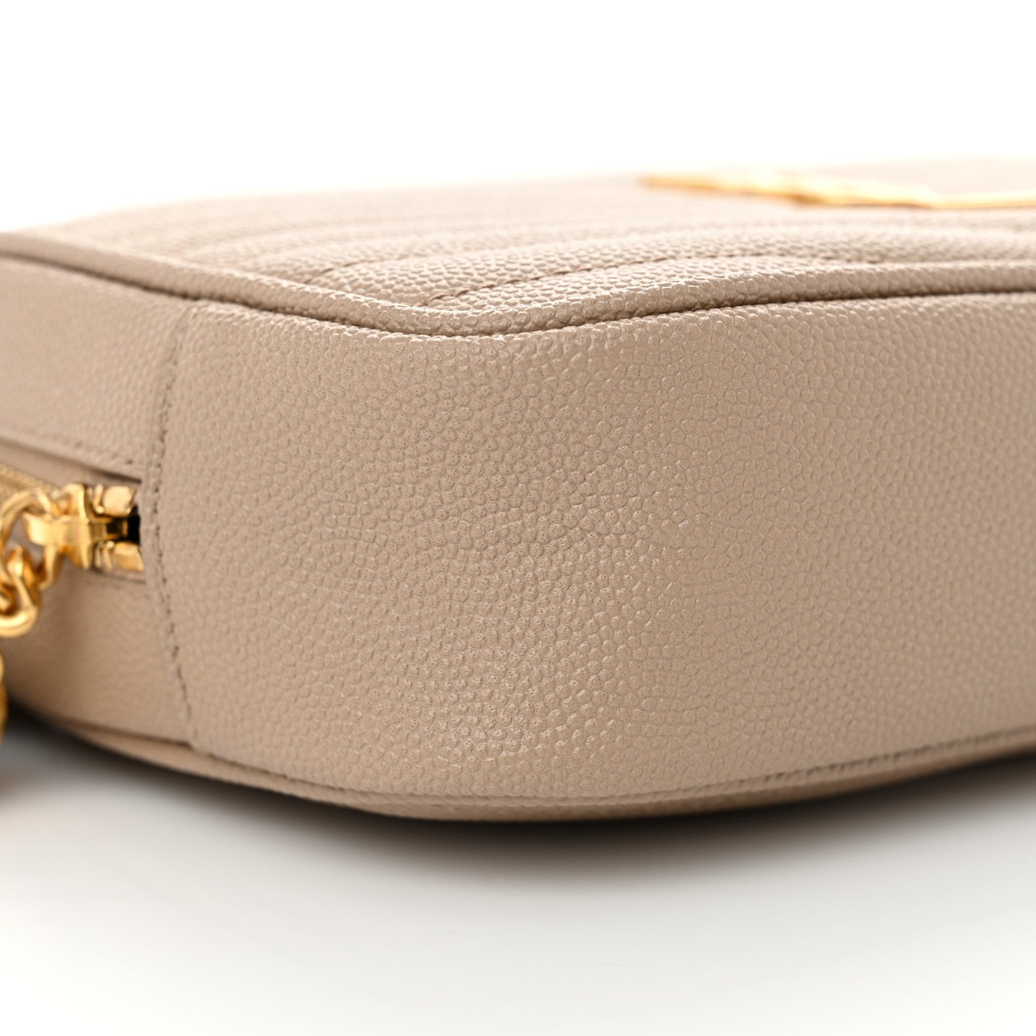Saint Laurent Calfskin Matelasse Monogram Mini Lou Camera Bag Dark Beige 9 of 10