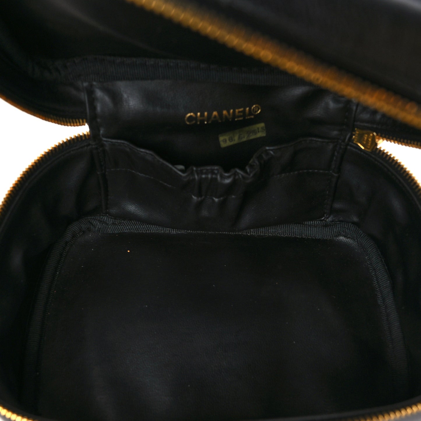 Lambskin Vanity Cosmetic Case Black