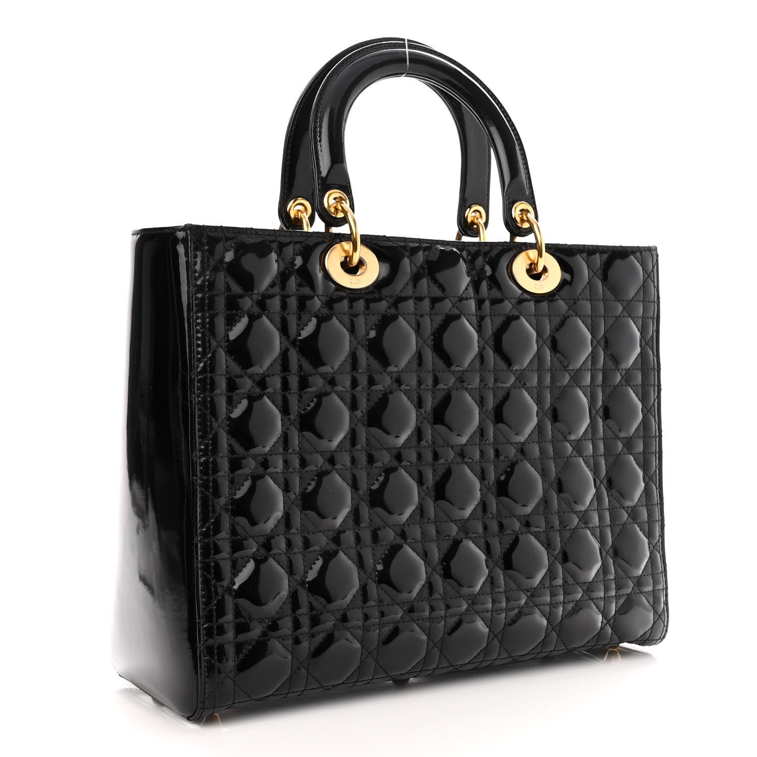 Christian Dior Patent Cannage Large Lady Dior Black 3 of 10