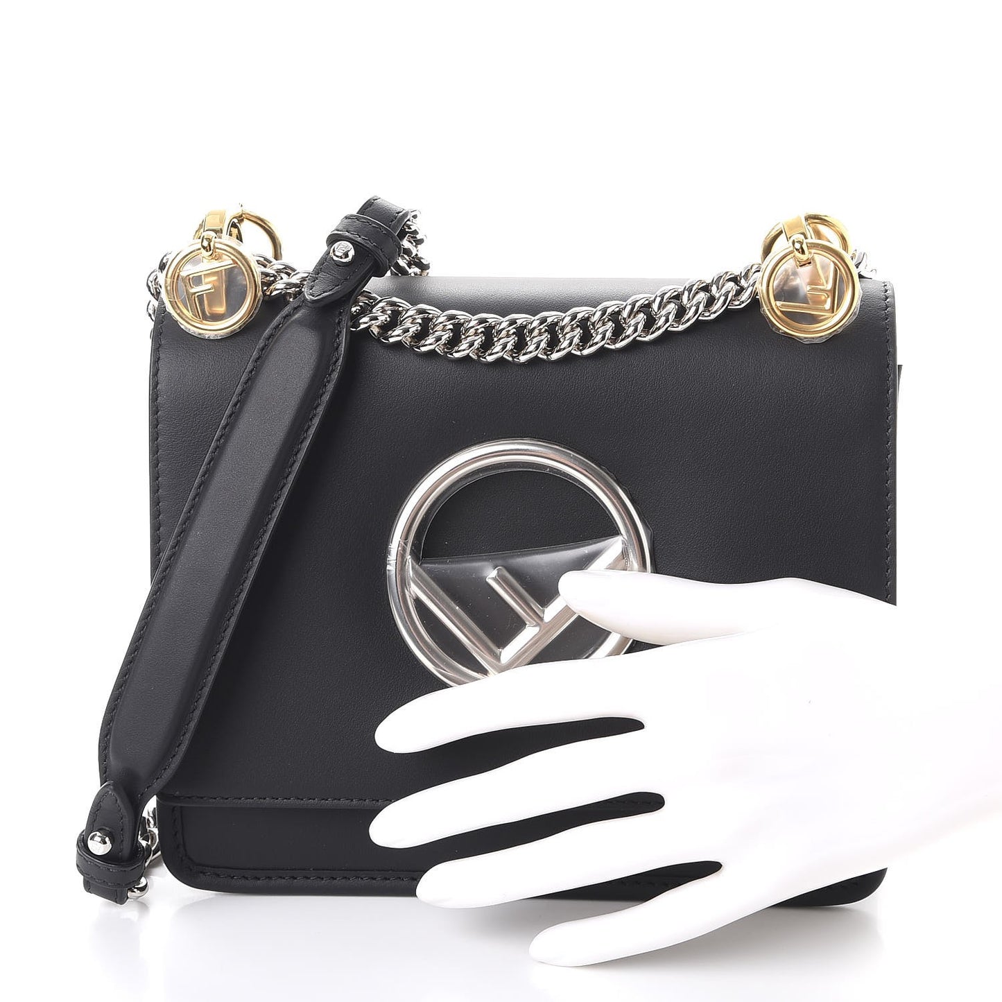 Vitello Century Opaco F is Fendi Small Kan I Shoulder Bag Black