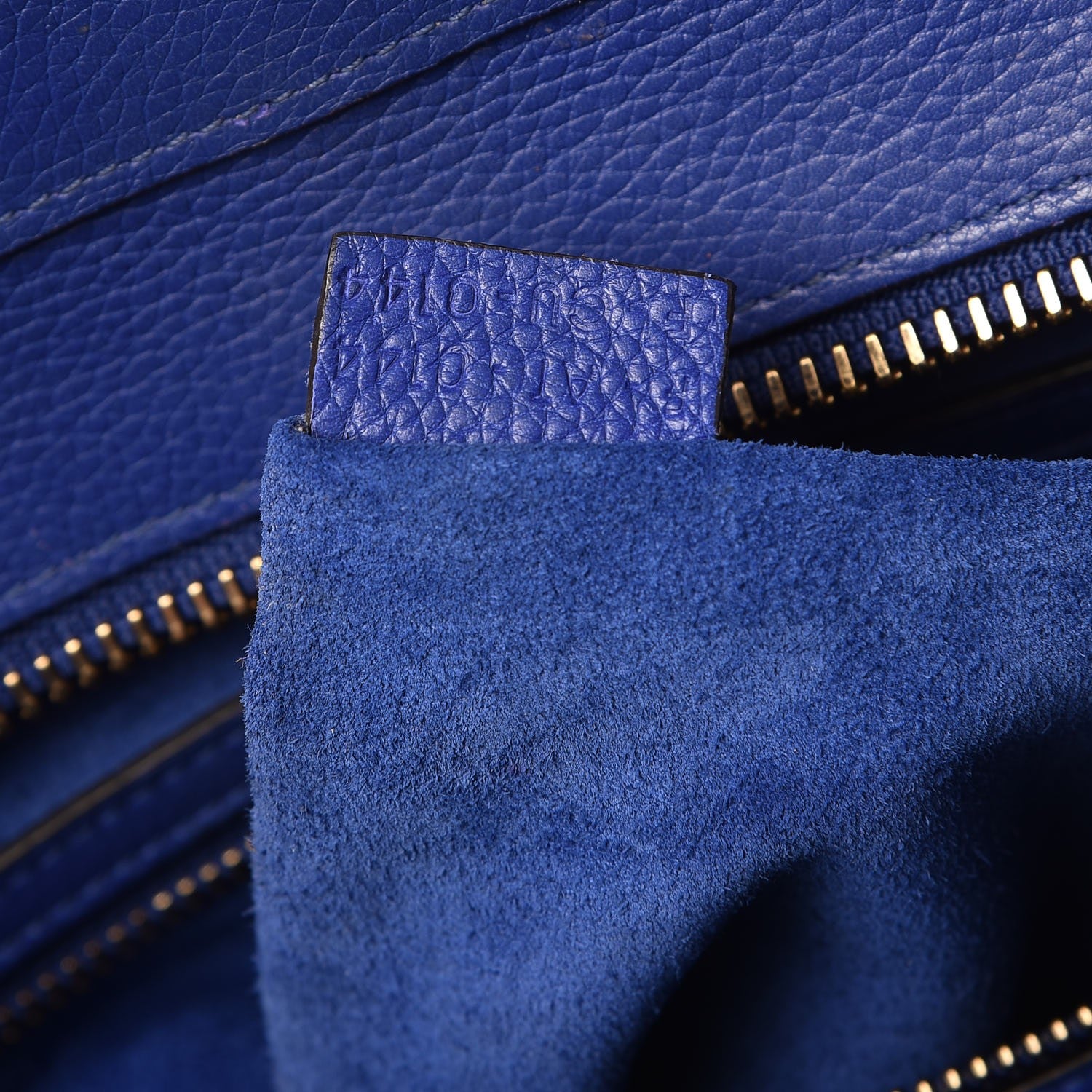 Celine Drummed Calfskin Mini Luggage Indigo 8 of 17