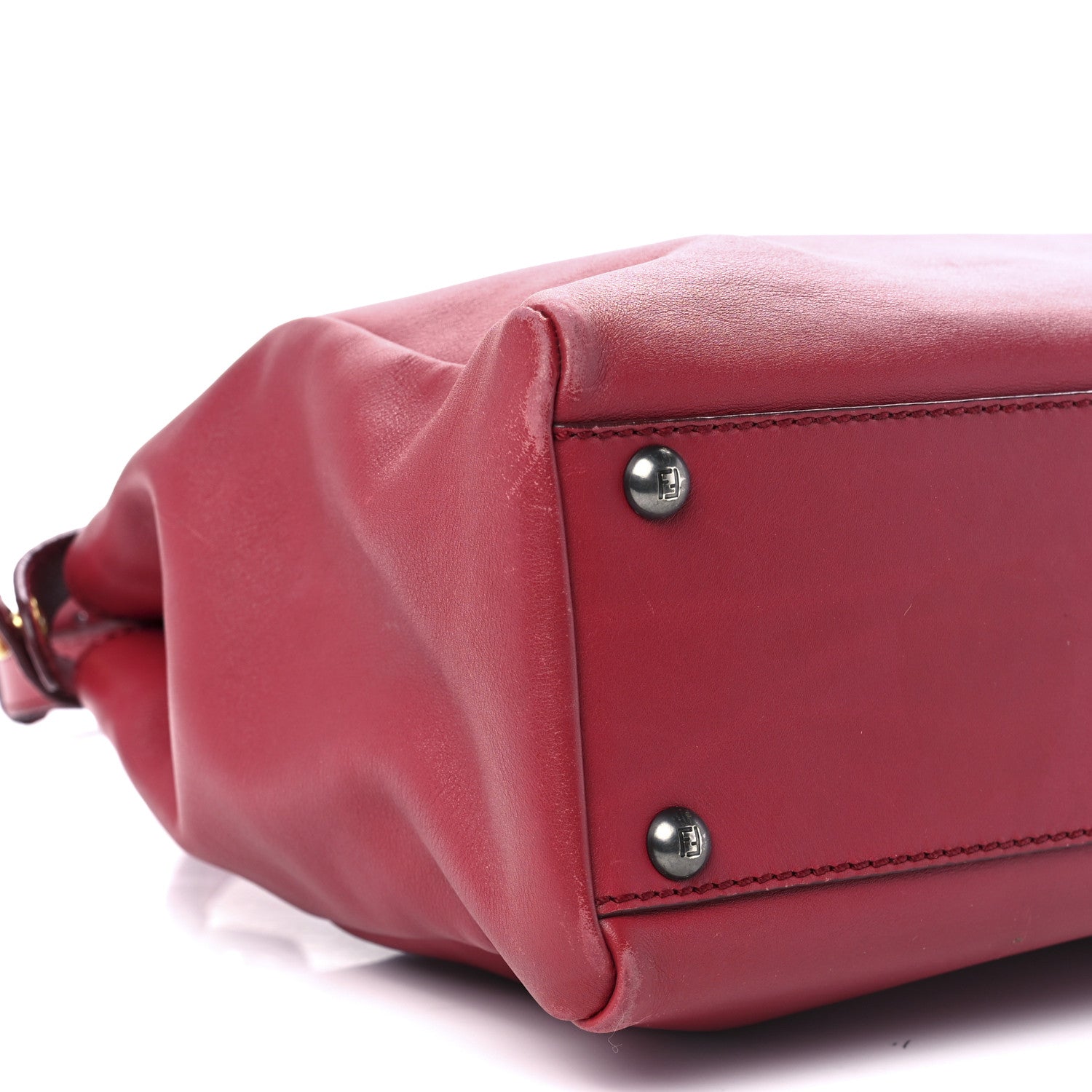 Fendi Vitello Suede Medium Peekaboo Iconic Satchel Rubino Peonia 12 of 14