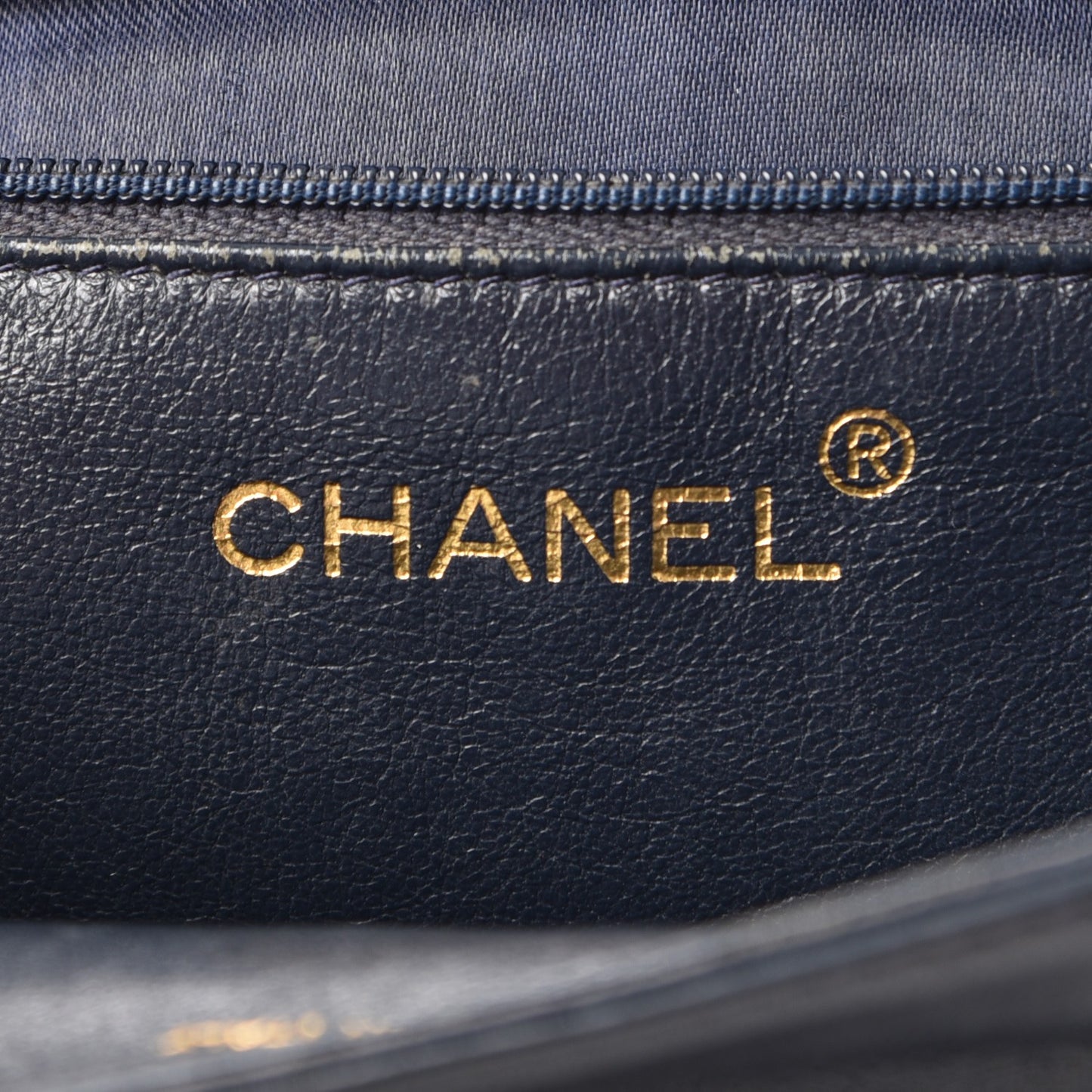 Lambskin Quilted CC Small Single Flap Navy