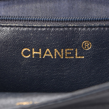 Chanel Lambskin Quilted CC Small Single Flap Navy 6 of 9