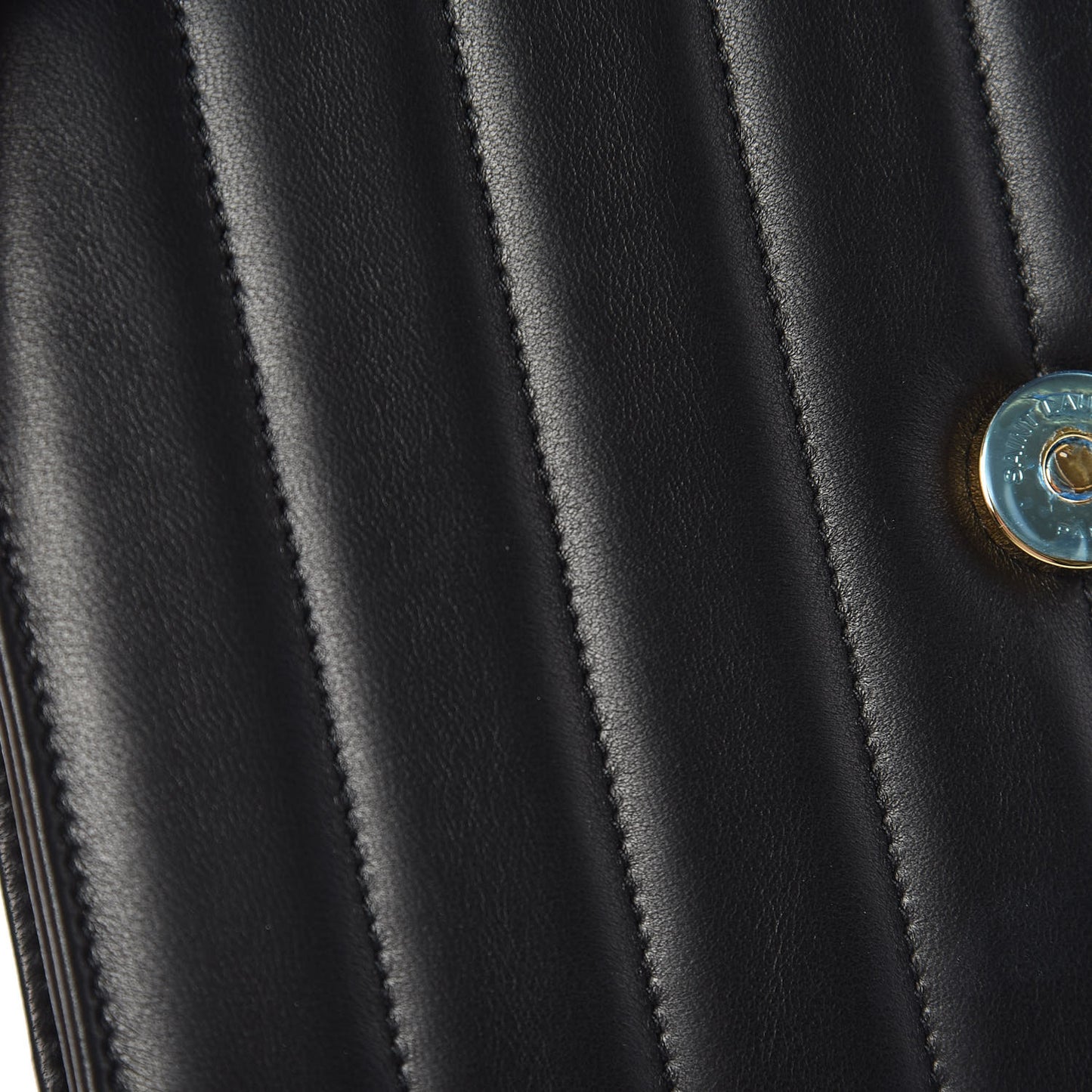 Lambskin Matelasse Monogram Vicky Chain Wallet Black