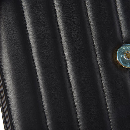 Saint Laurent Lambskin Matelasse Monogram Vicky Chain Wallet Black 12 of 15