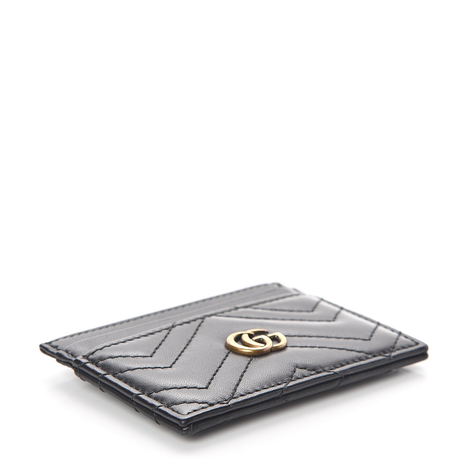 Gucci Calfskin Matelasse GG Marmont Card Holder Black 3 of 5
