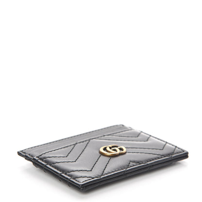 Gucci Calfskin Matelasse GG Marmont Card Holder Black 3 of 5