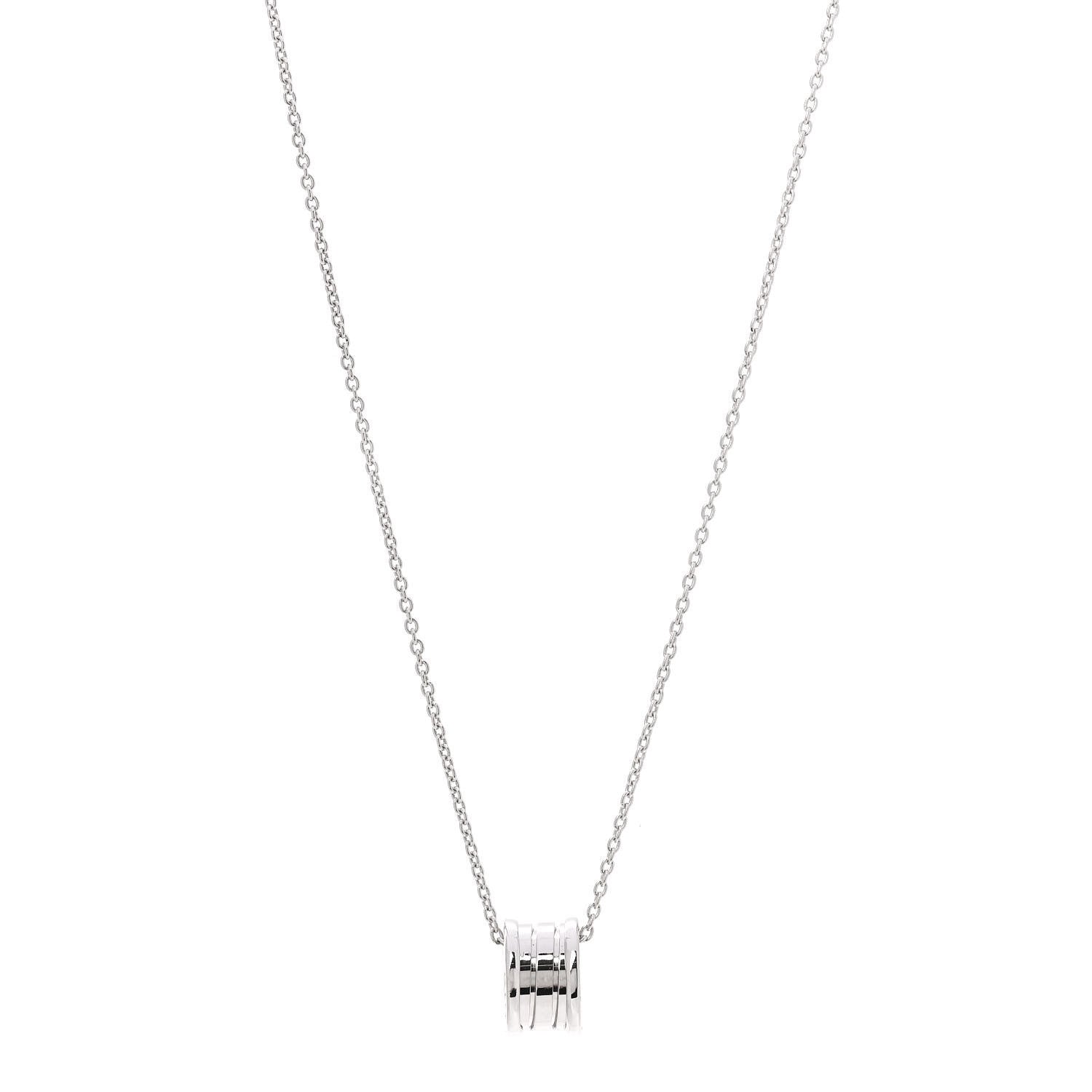 Bulgari 18K White Gold B.Zero1 Pendant Necklace 1 of 10
