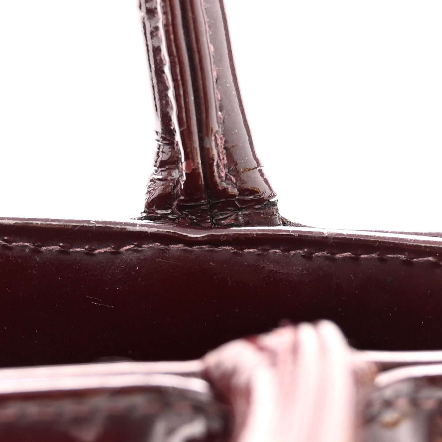 Patent Quilted Medallion Tote Burgundy