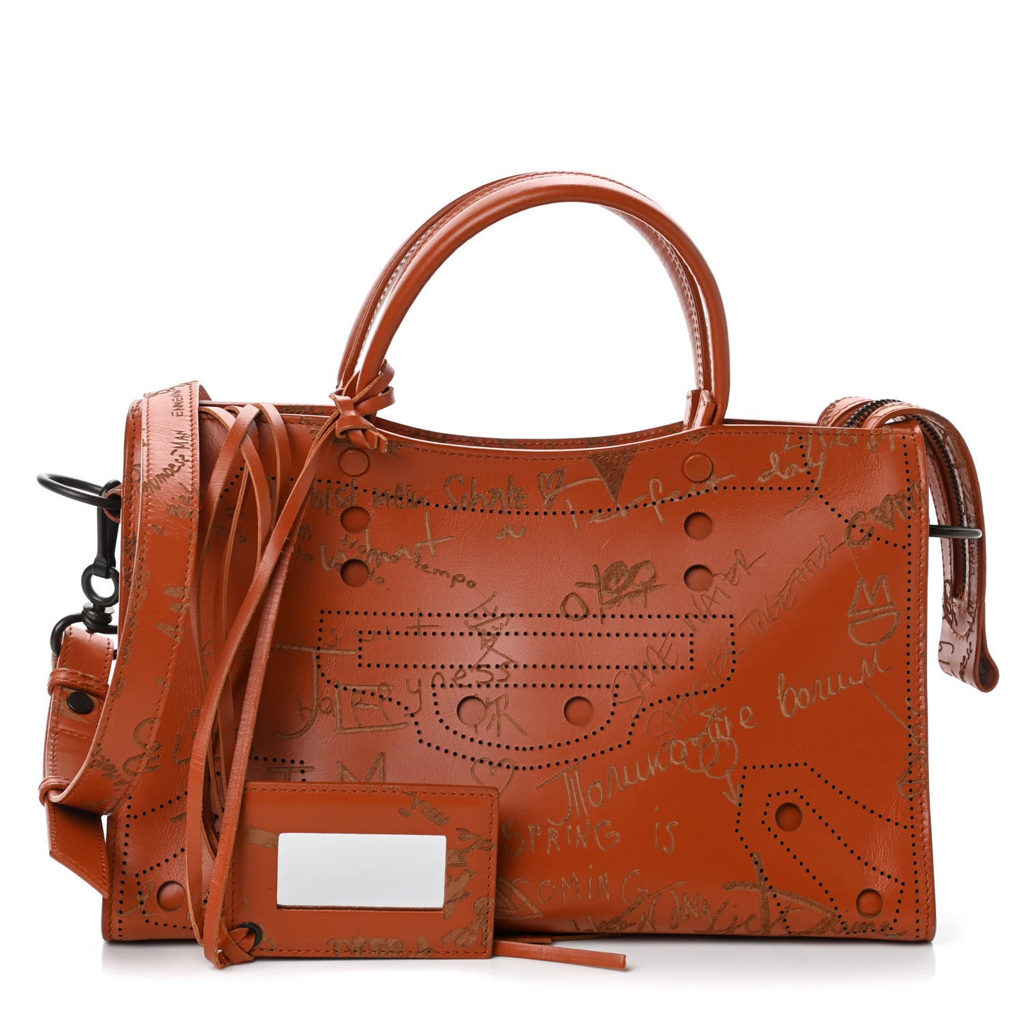 Calfskin Love Perforated Blackout Hardware S City Marron Caramel