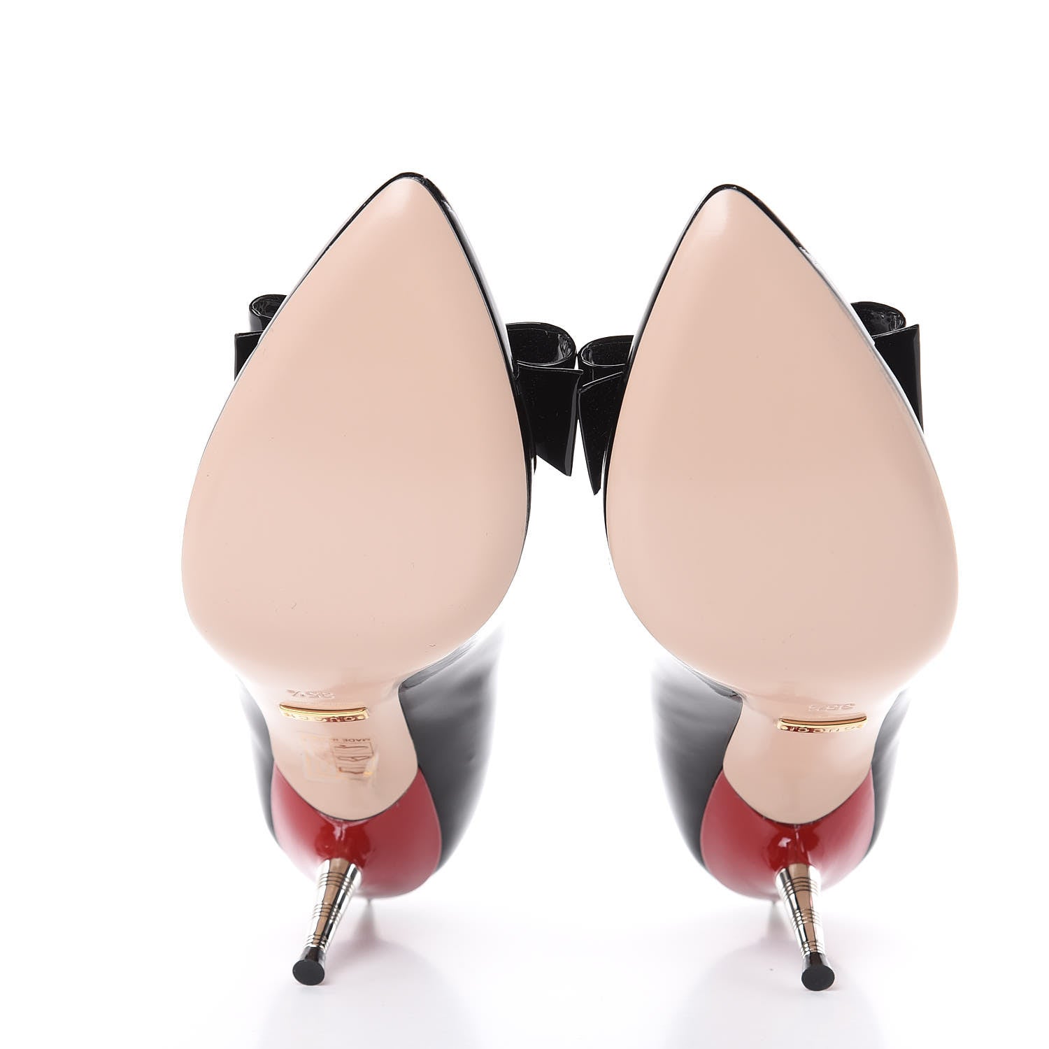 Gucci Patent GG Bow Sadie Spike Mid Heel Pumps 35.5 Black 5 of 10