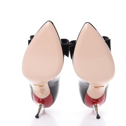 Gucci Patent GG Bow Sadie Spike Mid Heel Pumps 35.5 Black 5 of 10