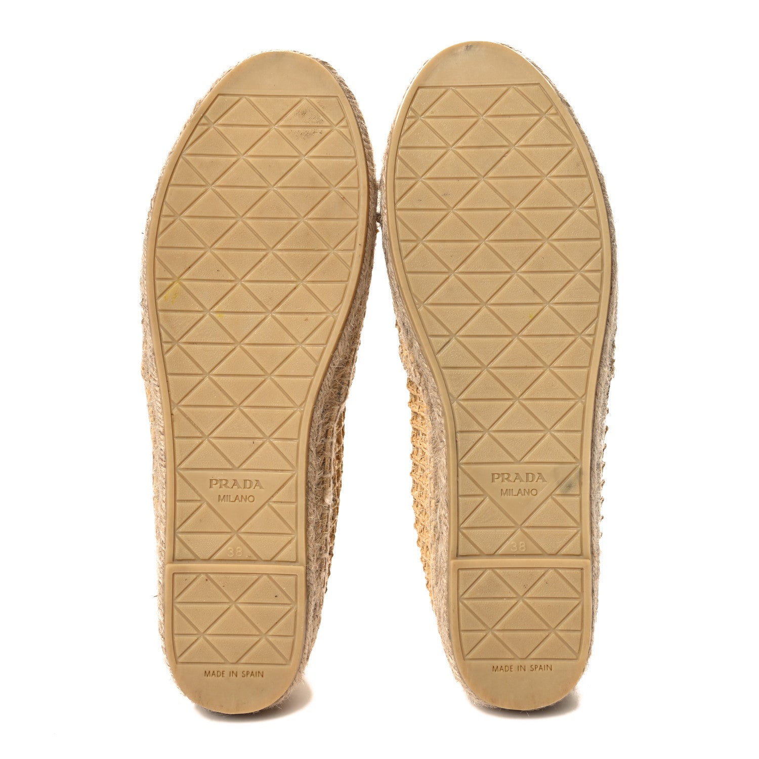 Prada Raffia Triangle Logo Crochet 20mm Espadrilles 38 Naturale 6 of 8
