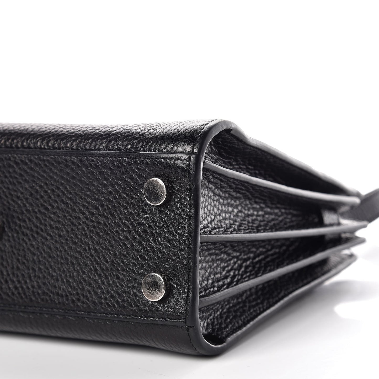 Grained Calfskin Nano Sac De Jour Black