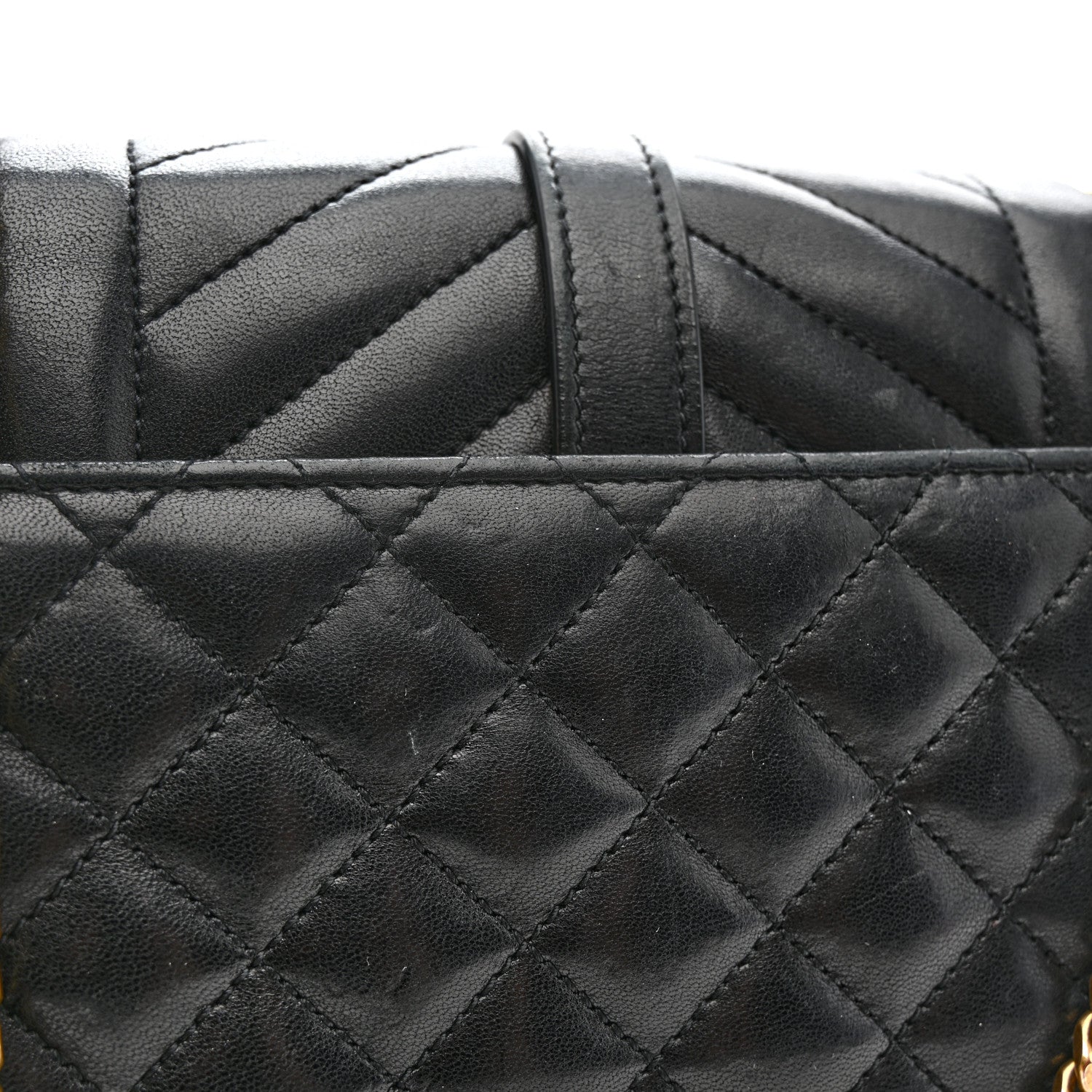 Saint Laurent Lambskin Mixed Matelasse Triquilt Small Monogram Satchel Black 17 of 22