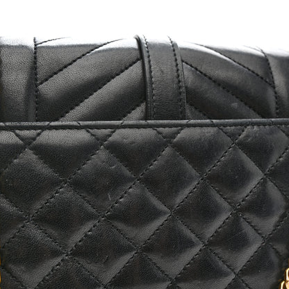 Saint Laurent Lambskin Mixed Matelasse Triquilt Small Monogram Satchel Black 17 of 22