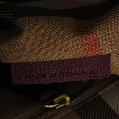 Burberry Soft Grain Calfskin House Check Small Helmsley Crossbody Dark Plum 7 of 8