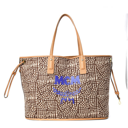 MCM Visetos Large Liz Reversible Shopper Tote Cognac 5 of 12