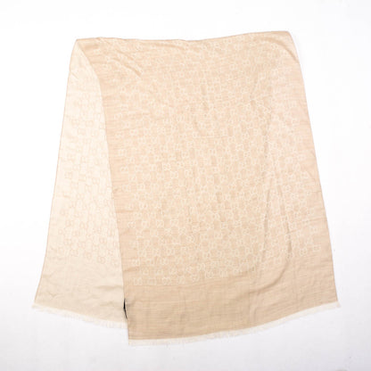 Gucci Wool Silk GG Monogram GGNat Plus Scarf Sand 3 of 4