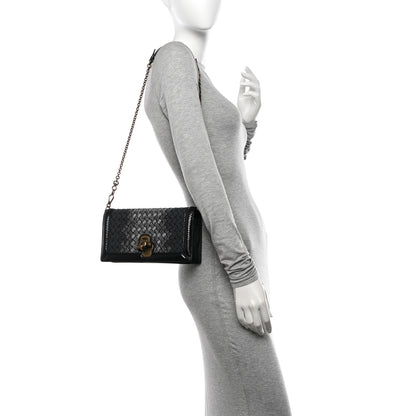 Bottega Veneta Metallic Wool Woven Patent Ayers Olimpia Knot Silver Black 2 of 10