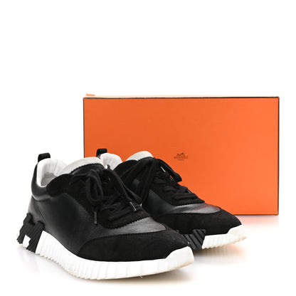 Hermes Goatskin Suede Goatskin Mens Bouncing Sneakers 43 Black 9 of 9