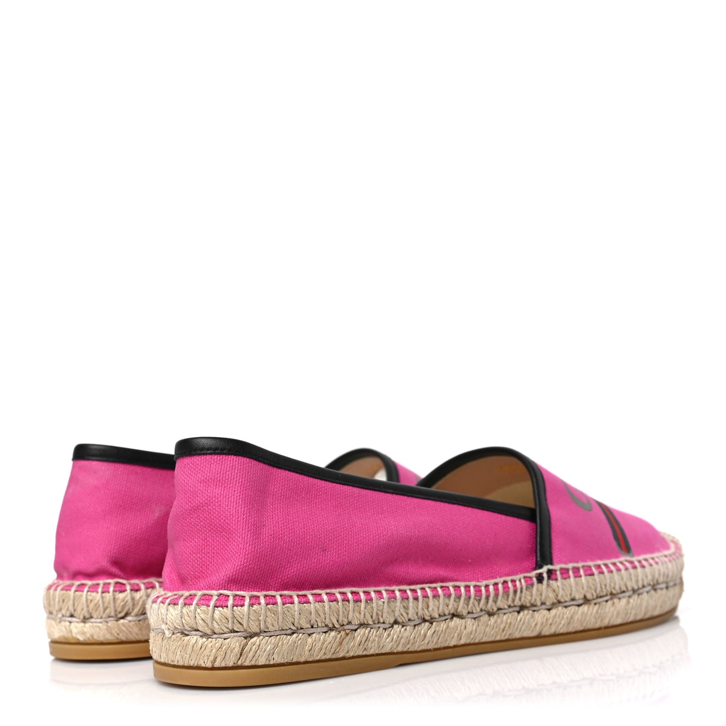 Canvas Logo Espadrilles 38.5 Cyclamen Rose Black