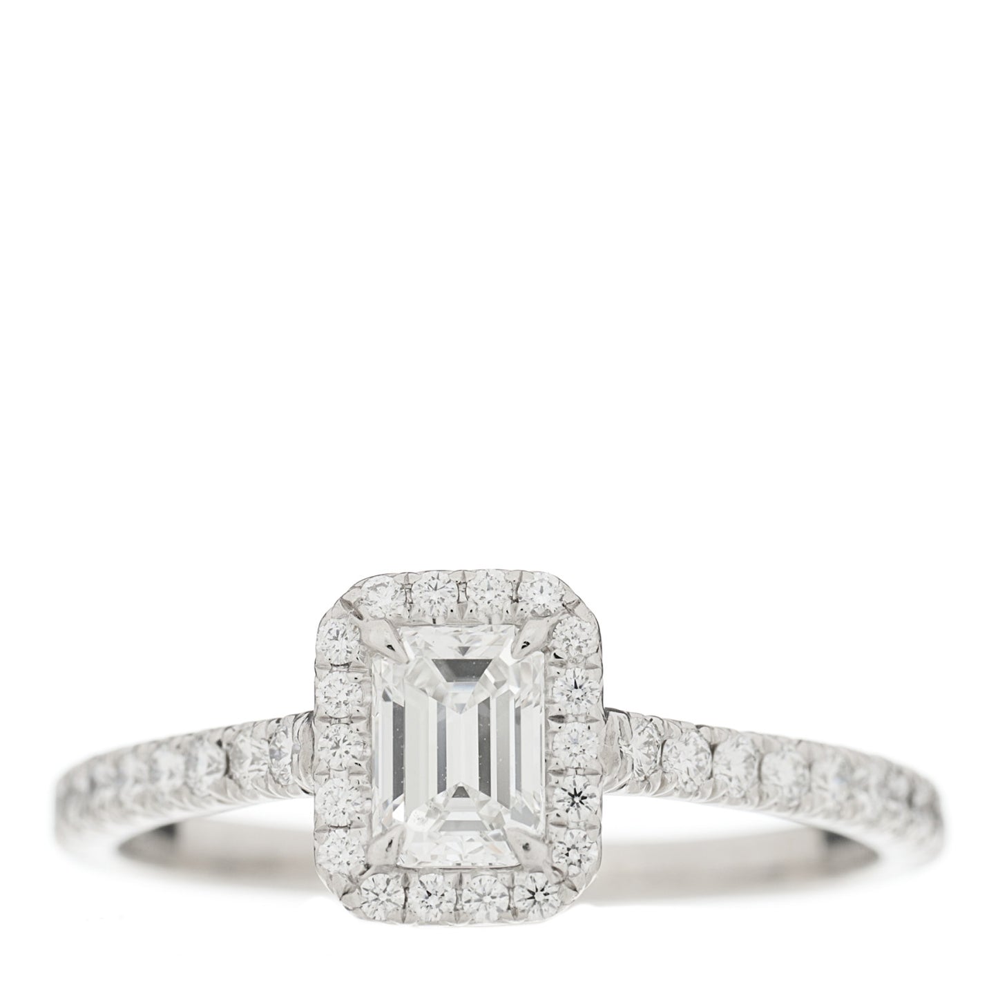Platinum Diamond .39ct Soleste Emerald Cut Engagement Ring 51 5.75