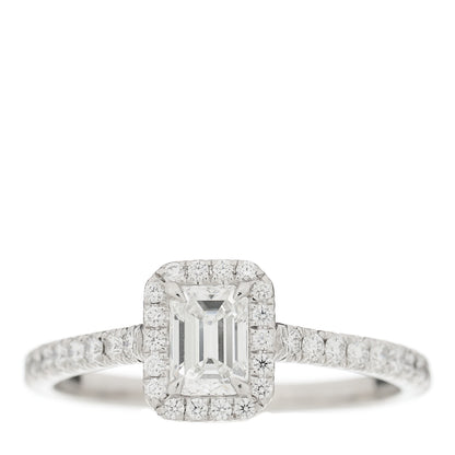 Tiffany Platinum Diamond .39ct Soleste Emerald Cut Engagement Ring 51 5.75 1 of 7