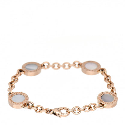 Bulgari 18K Rose Gold Mother of Pearl Black Onyx BVLGARI BVLGARI Four Station Bracelet 4 of 5