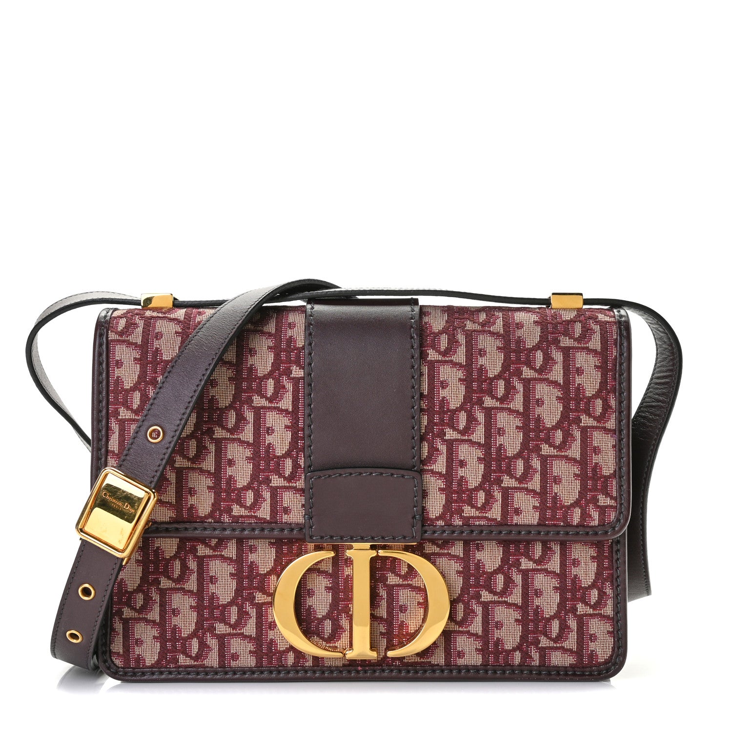 Christian Dior Oblique 30 Montaigne Flap Bag Burgundy 1 of 7