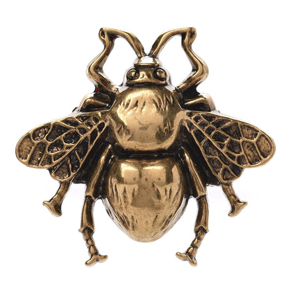 Gucci Metal Enamel Bee Ring 5.25 Aged Gold 1 of 5