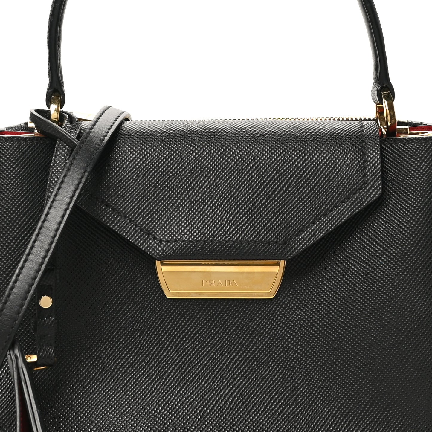 Saffiano Small Ingrid Top Handle Bag Black