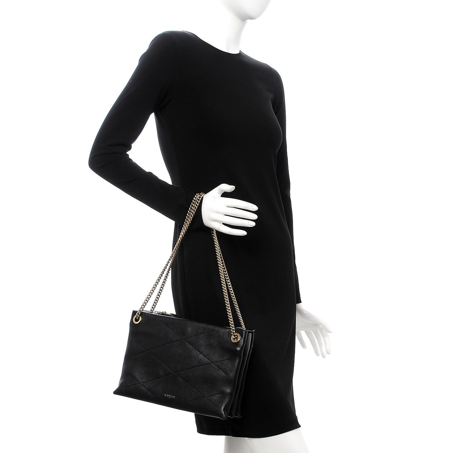 Lambskin Quilted Small Sugar Shoulder Bag Black