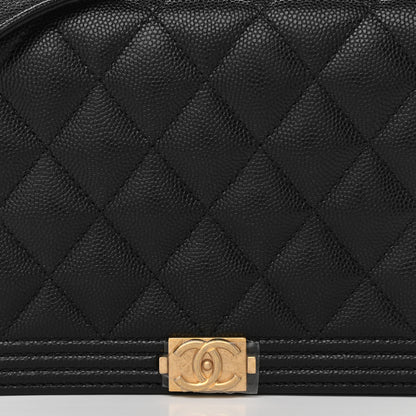Chanel Caviar Quilted Boy Wallet On Chain WOC Black 9 of 12